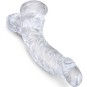 KING COCK - CLEAR REALISTISCH GEBOGENER PENIS MIT 16.5 CM TRANSPARENTEN EIEREN