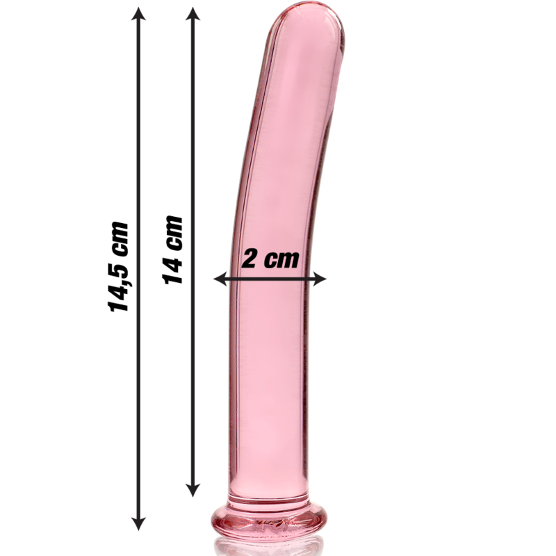NEBULA SERIES BY IBIZA - MODELL 8 DILDO BOROSILIKATGLAS ROSA 14.5 CM -O- 2 CM