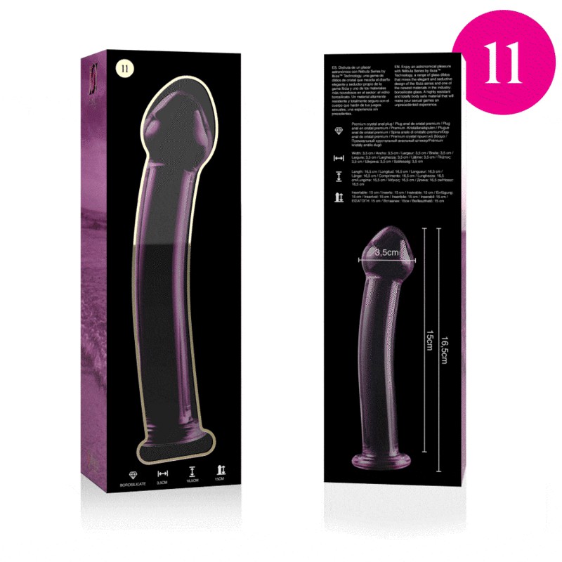 NEBULA SERIES BY IBIZA - MODELL 11 DILDO BOROSILIKATGLAS ROSA 16 CM -O- 3 CM
