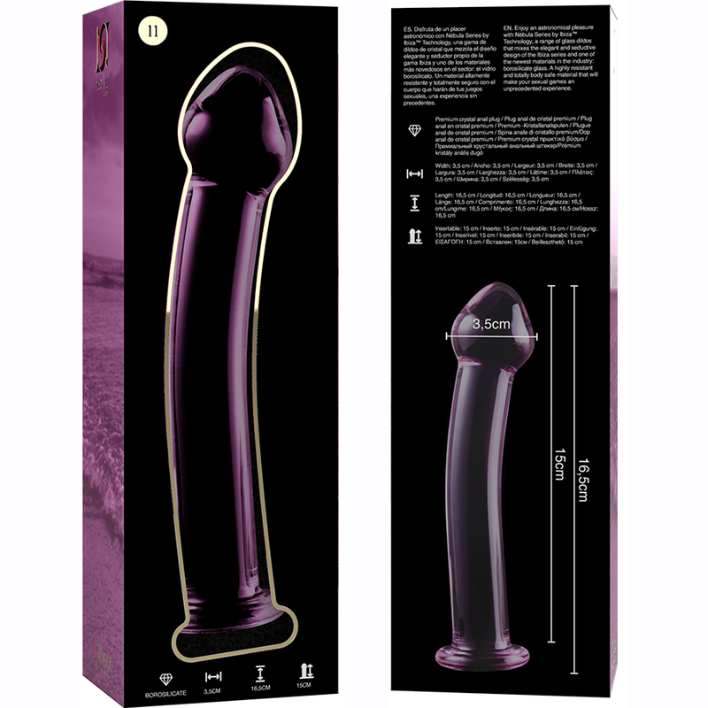 NEBULA SERIES BY IBIZA - MODELL 11 DILDO BOROSILIKATGLAS ROSA 16 CM -O- 3 CM