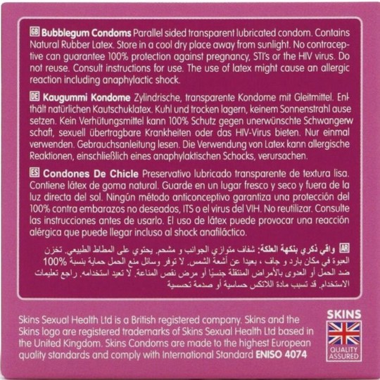 SKINS - BUBBLEGUM PREMIUM-KONDOME PACKUNG 4