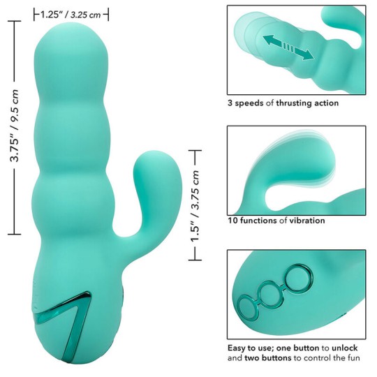 CALEXOTICS - DEL MAR DIVA VIBRATOR RABBIR AQUA GRÜN VON CALIFORNIA DREAMING