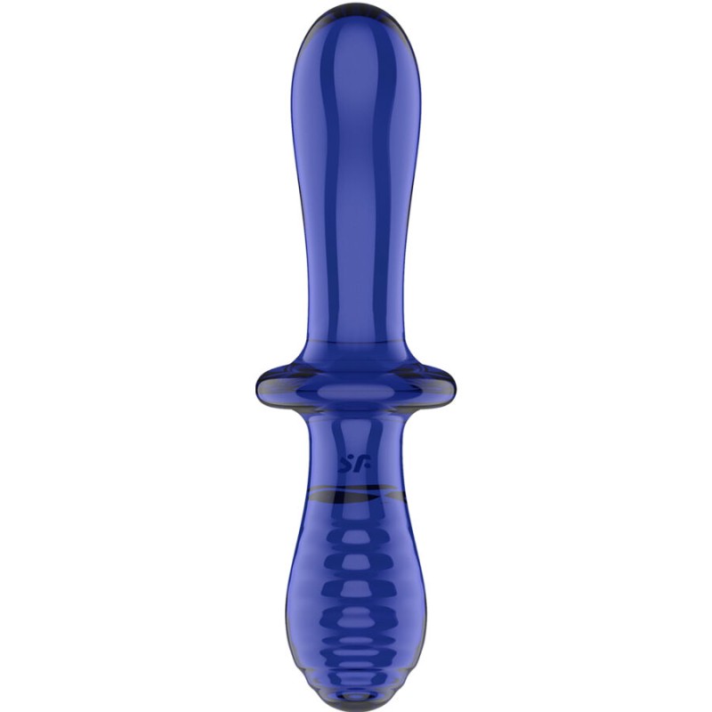 SATISFYER - DOPPEL KRISTALL DILDO BLAU