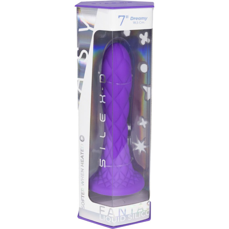 SILEXD - DREAMY DILDO FANTASY FLÜSSIGSILIKON THERMOREAKTIV VIOLETT 18,5 CM