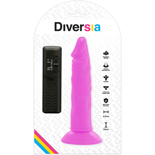 DIVERSIA - FLEXIBLER VIBRIERENDER DILDO LILA 23 CM -O- 4.3 CM DIVERSIA - FLEXIBLER VIBRIERENDER DILDO LILA 23 CM -O- 4.3 CM
