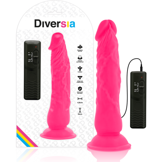 DIVERSIA - FLEXIBLER VIBRIERENDER DILDO ROSA 21 CM -O- 4.9 CM DIVERSIA - FLEXIBLER VIBRIERENDER DILDO ROSA 21 CM -O- 4.9 CM