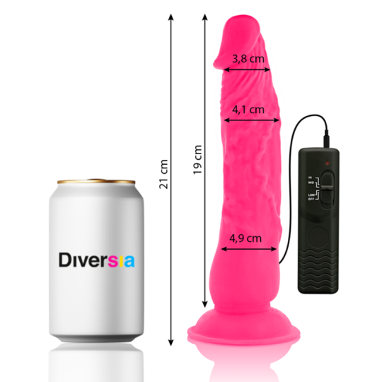 DIVERSIA - FLEXIBLER VIBRIERENDER DILDO ROSA 21 CM -O- 4.9 CM DIVERSIA - FLEXIBLER VIBRIERENDER DILDO ROSA 21 CM -O- 4.9 CM