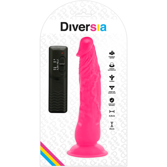 DIVERSIA - FLEXIBLER VIBRIERENDER DILDO ROSA 21 CM -O- 4.9 CM DIVERSIA - FLEXIBLER VIBRIERENDER DILDO ROSA 21 CM -O- 4.9 CM
